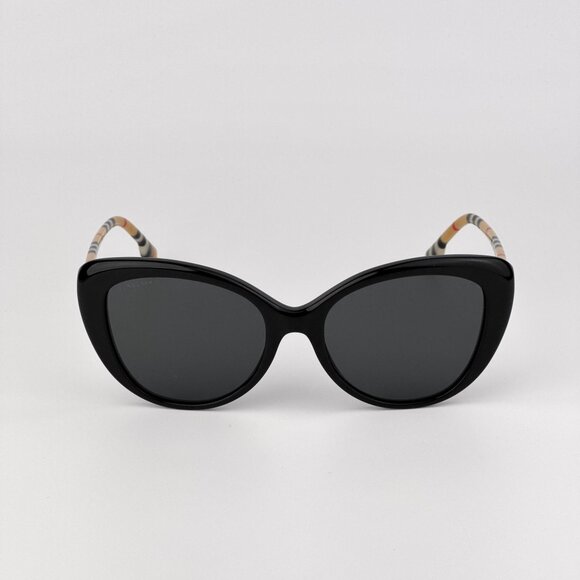 Burberry Cat Eye Sunglasses BE4407 385387 Black Frame Grey Lenses – Women - Picture 4 of 12